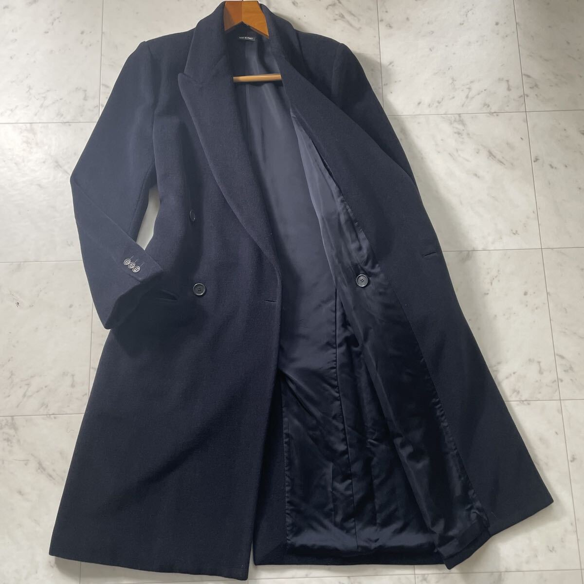 至高のアンゴラ&カシミヤ!!!圧倒的美シルエット!!!【ジョルジオアルマーニ GIORGIO ARMANI】チェスターコート ダブル ロング マキシ丈 L位拍卖