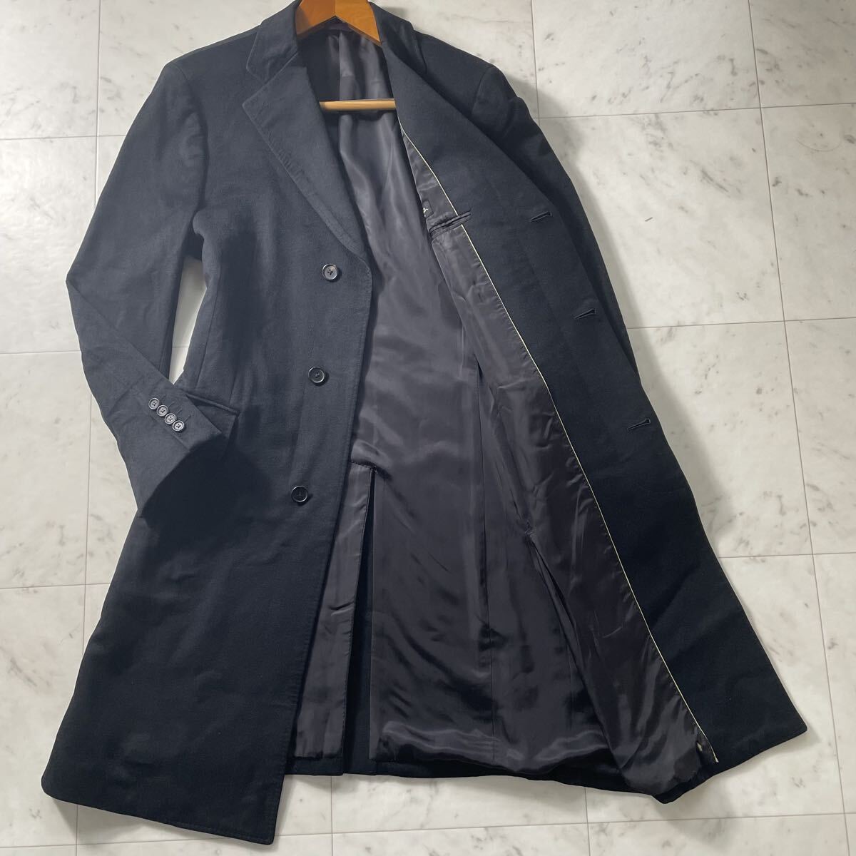 漢の鉄板!!!豪華カシミヤブレンド!!!【ポールスミス ロロピアーナ】チェスターコート ロング◎ 実寸XL◎【Poul Smith LOLO PIANA】拍卖