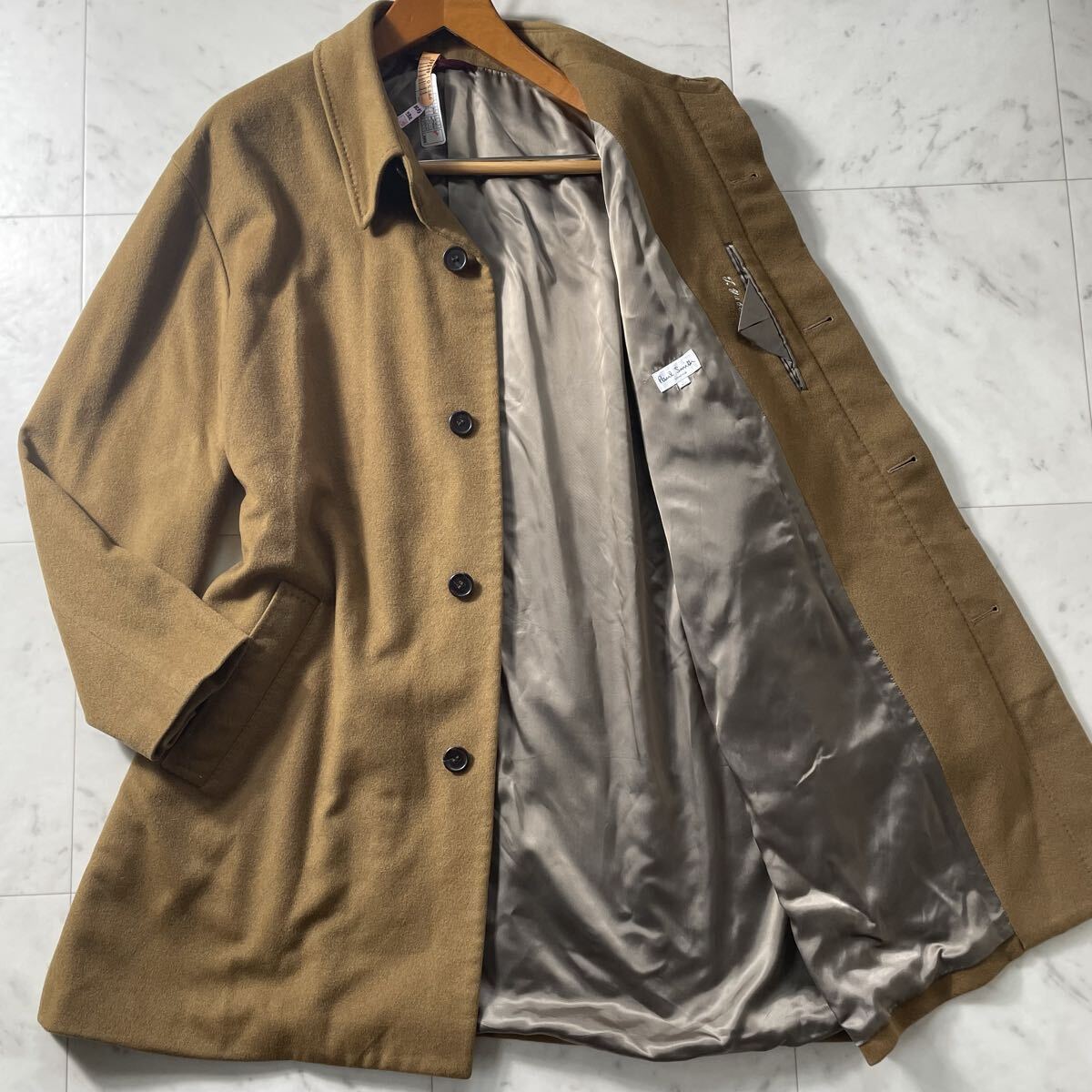 超弩級XXXL!!!豪華カシミヤ100%!!!【ポールスミス Poul Smith】キングスタイル!!! ステンカラーコート 比翼◎ ロング◎拍卖