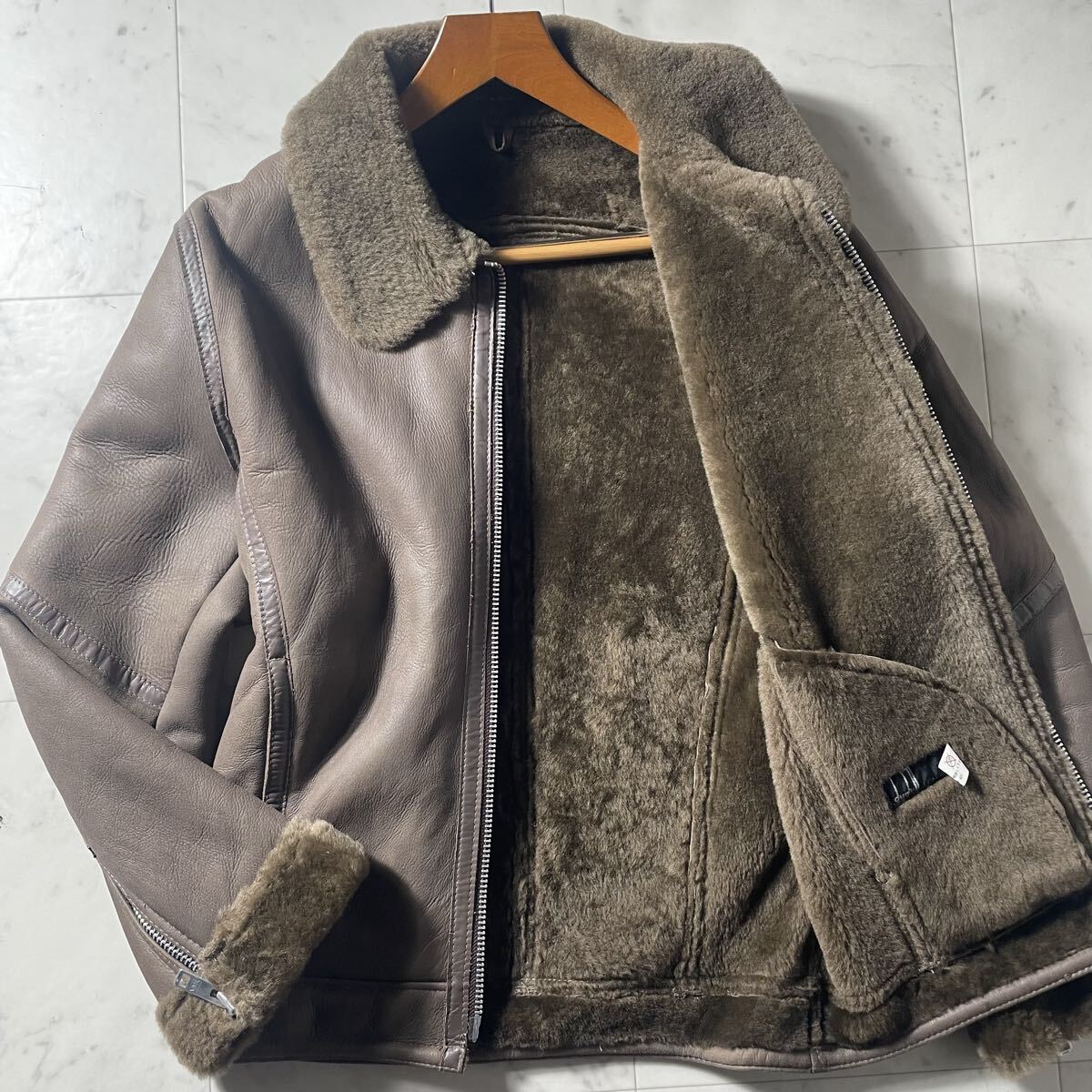 実寸XL相当!!!別格のオーラ!!!【ダンヒル Dunhill】極上のとろみ!!! ムートンコート ジャケット ラムレザー 羊革 本革 リアル 毛皮拍卖