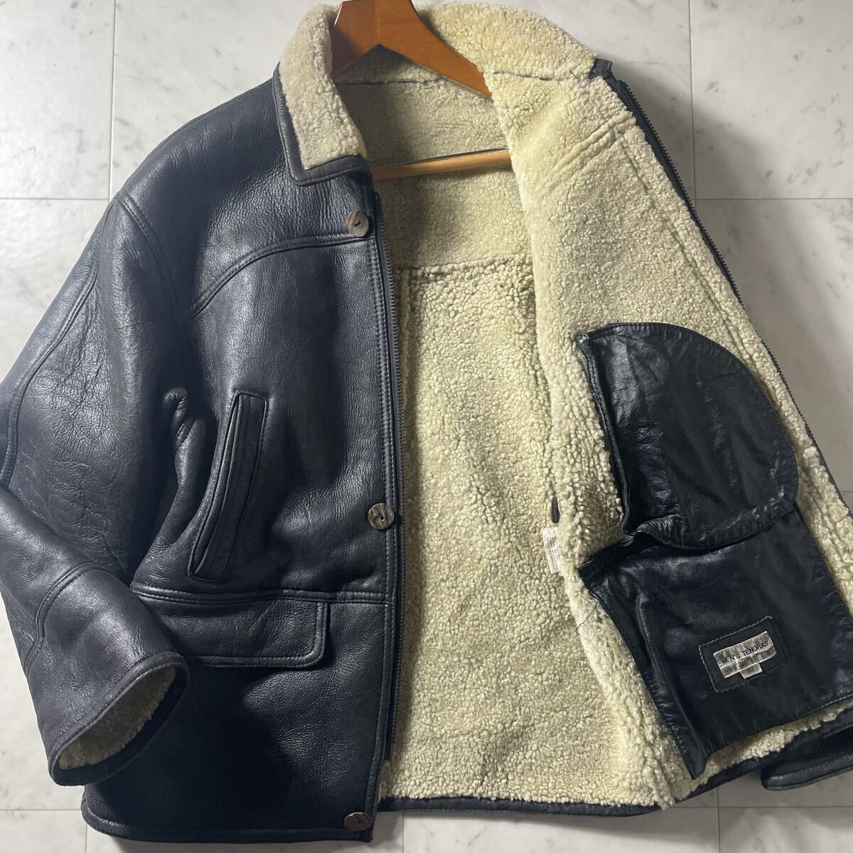 超弩級XL!!!魅せる漢の戦闘服!!!【メンズティノラス TENORAS】ムートンコート ジャケット リアル◎ ラムレザー◎ 本革◎ レザー◎ 毛皮◎拍卖