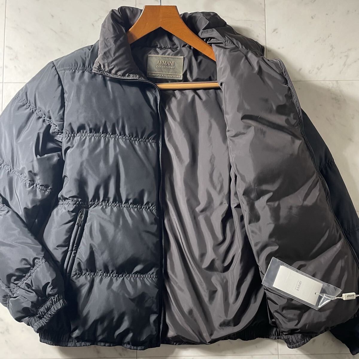 未使用タグ付き!!!超弩級XL相当!!!【アルマーニ ARMANI COLLEZIONI】最高級グースダウン使用!!! ダウンジャケット 肉厚◎ 極暖◎ Wジップ◎拍卖