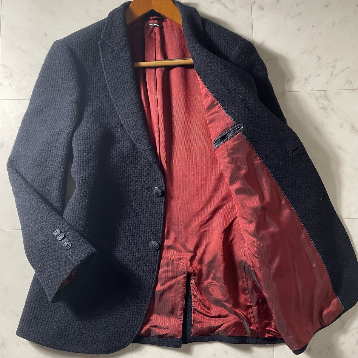 L~XLサイズ!!!超別格モデル!!!【ジョルジオアルマーニ GIORGIO ARMANI】ニットテーラードジャケット 肉厚◎ チェック◎ 編み込み◎ 50◎ 拍卖