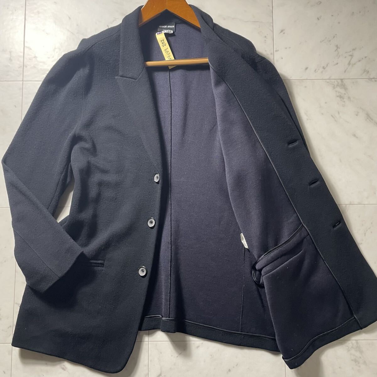 超弩級XXXXL!!!至高のカシミヤ!!!【ジョルジオアルマーニ GIORGIO ARMANI】極上を羽織る!!! テーラードジャケット アンコン◎ 伸縮◎ 58◎拍卖