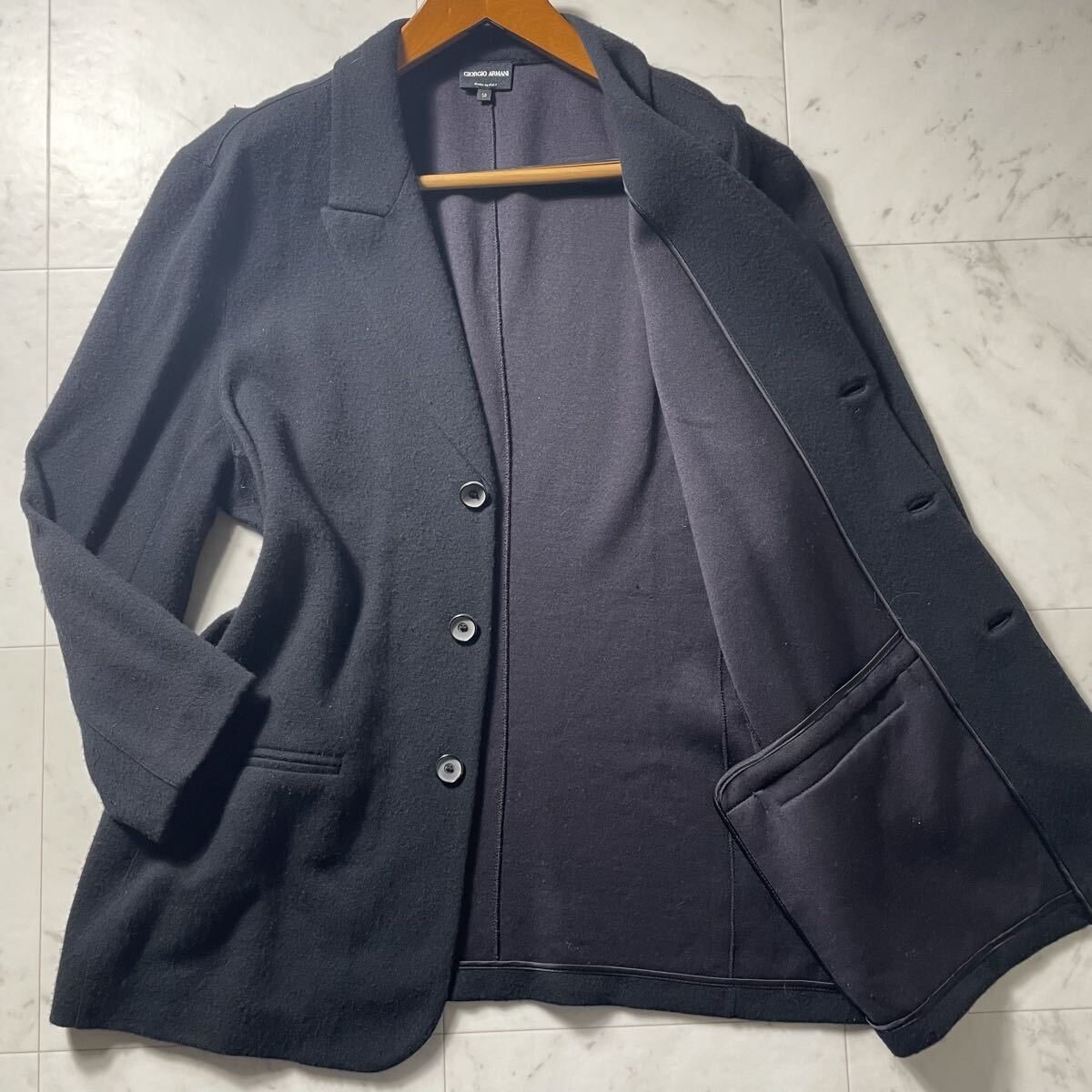 驚愕XXXXL!!!最高級カシミヤ!!!【ジョルジオアルマーニ GIORGIO ARMANI】抜群の着心地!!! テーラードジャケット アンコン ストレッチ 58拍卖
