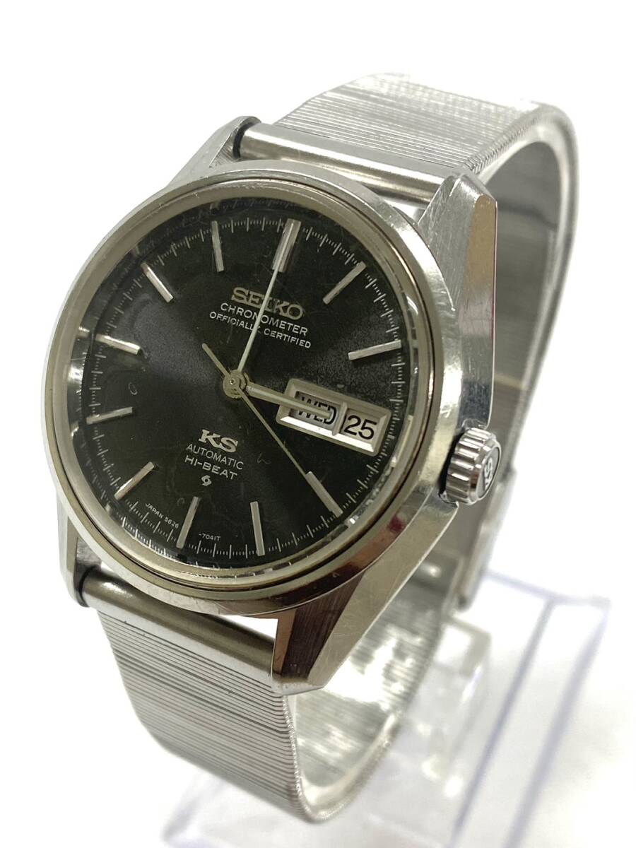 2918 W0710-83【1円スタート】SEIKO セイコー クロノメーター キングセイコー 5626-7041 ハイビート 自動巻き デイデイト メンズ 腕時計拍卖