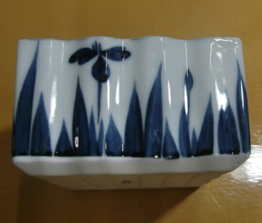 【新品未使用】陶彩 アヤメ 角小鉢揃 5客セット 宝仙作 木箱入り拍卖