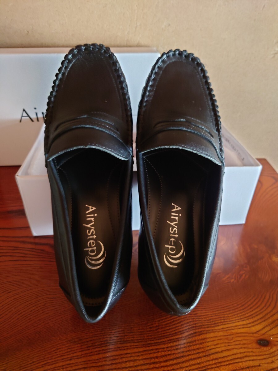 【新品未使用】エアリーステップ Airystep パンプス No.7545 レディース 本革 シューズ ローヒール カジュアル 軽量 24.0cm3E EEE 共箱入り拍卖
