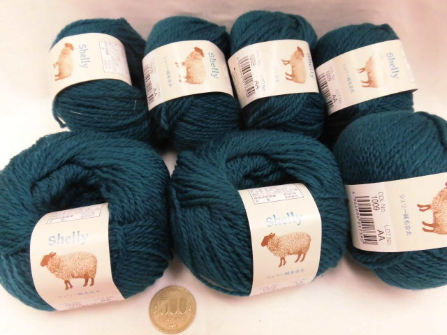 ☆シェリー合太9☆モトヒロ☆純毛毛糸☆深緑色7玉拍卖