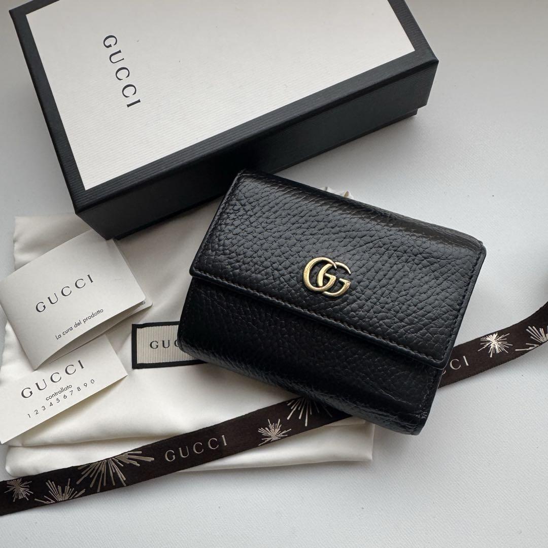 【美品】 62 GUCCI グッチ マーモント 3つ折り 財布拍卖