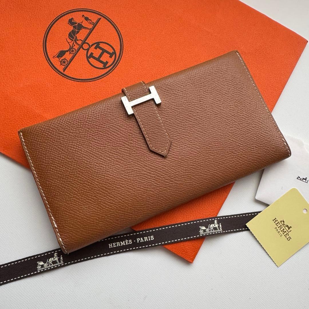 【美品】 70 HERMES エルメス ベアン 2つ折り長財布拍卖