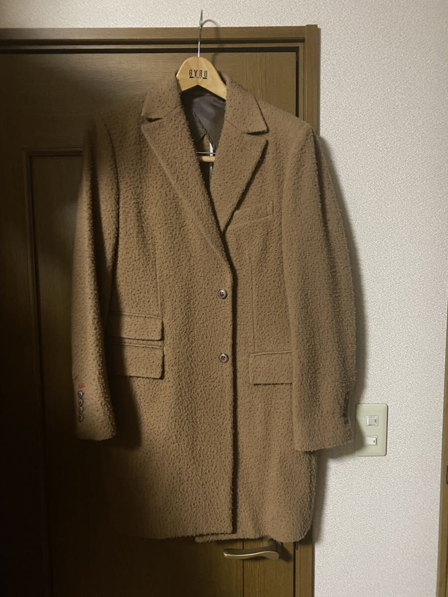 TESSILNOVAチェスターコート ハーフ丈48 L キャメル ベージュ日本製 本切羽 ウール100%防寒着拍卖