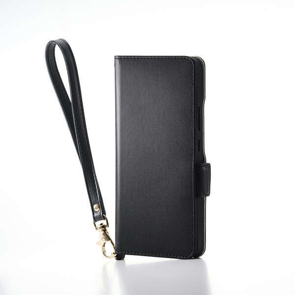 OPPO Reno13 A用ソフトレザーケース 4つのカードポケットを備えた、ハンドストラップ付き手帳型タイプ: PM-O251PLFY4BK拍卖