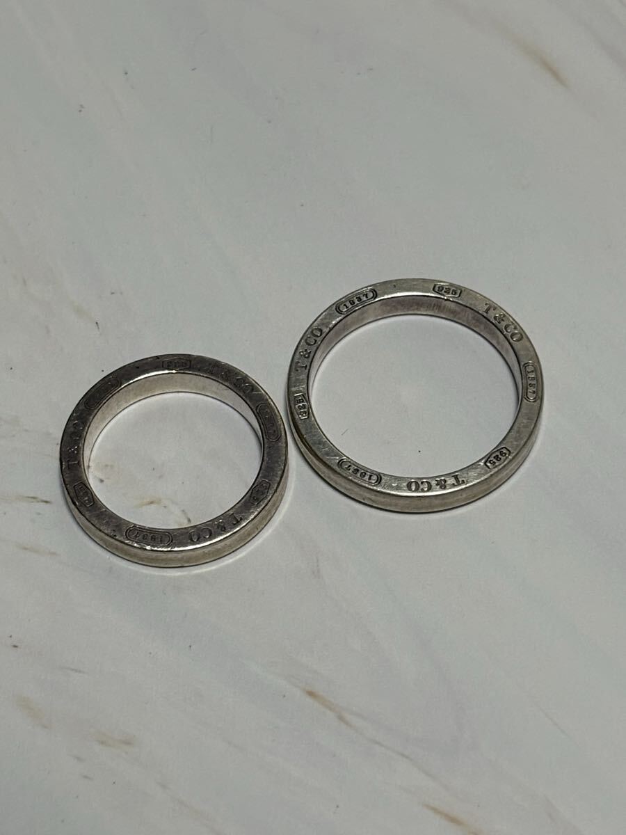 C【T24102604】1円〜 TIFFANY&CO. サークルナローリング 1837 ティファニー リング アクセサリー シルバー925 ペアリング拍卖