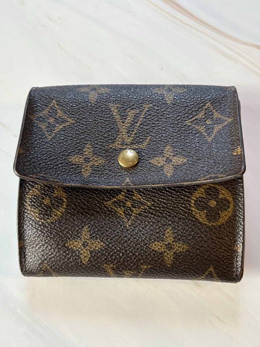 C【D25091201】1円〜 ルイヴィトン LOUIS VUITTON モノグラム 財布 三つ折り財布 ポルトモネ ビエ ボタン壊れ有り ジャンク拍卖