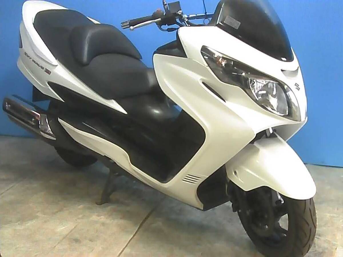 SUZUKI スカイウェイブ250S-3 白 エンジン始動動画 自賠保険で乗れます 半額配送キャンペーン 現状渡し諸経費¥0 横浜 P-Yard 045-507-6300拍卖