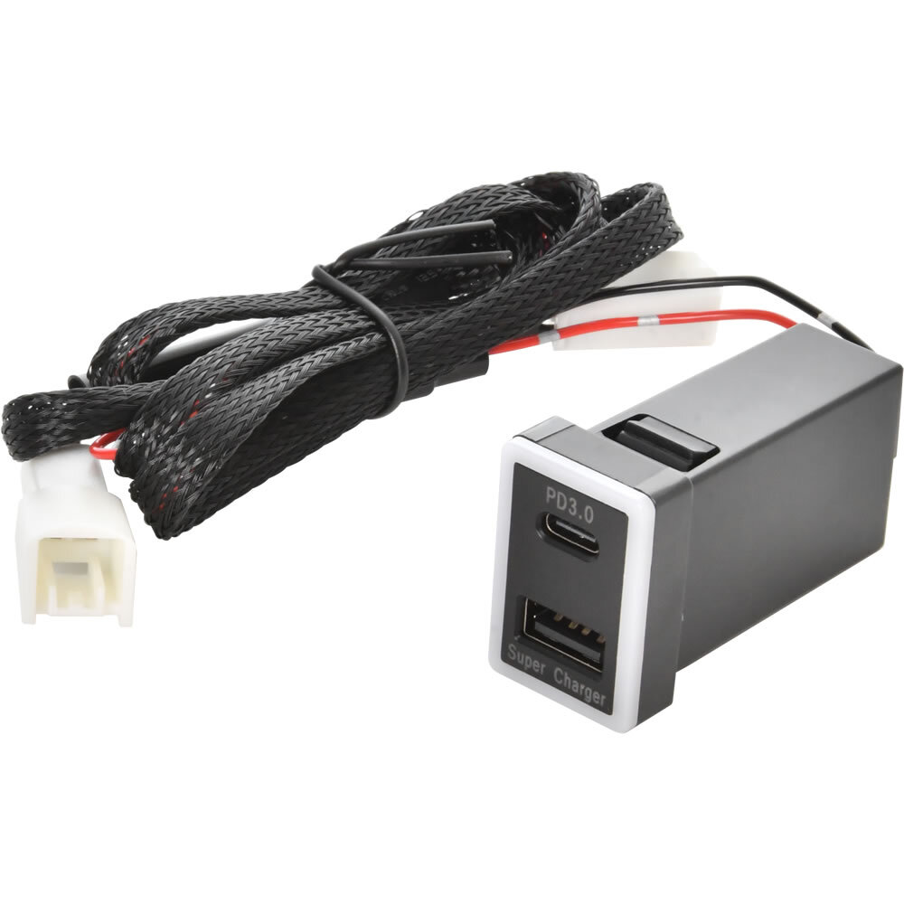 ZWA10 レクサス CT200h USBポート 増設キット USB タイプA+タイプC 青×赤発光 品番U16 トヨタA拍卖