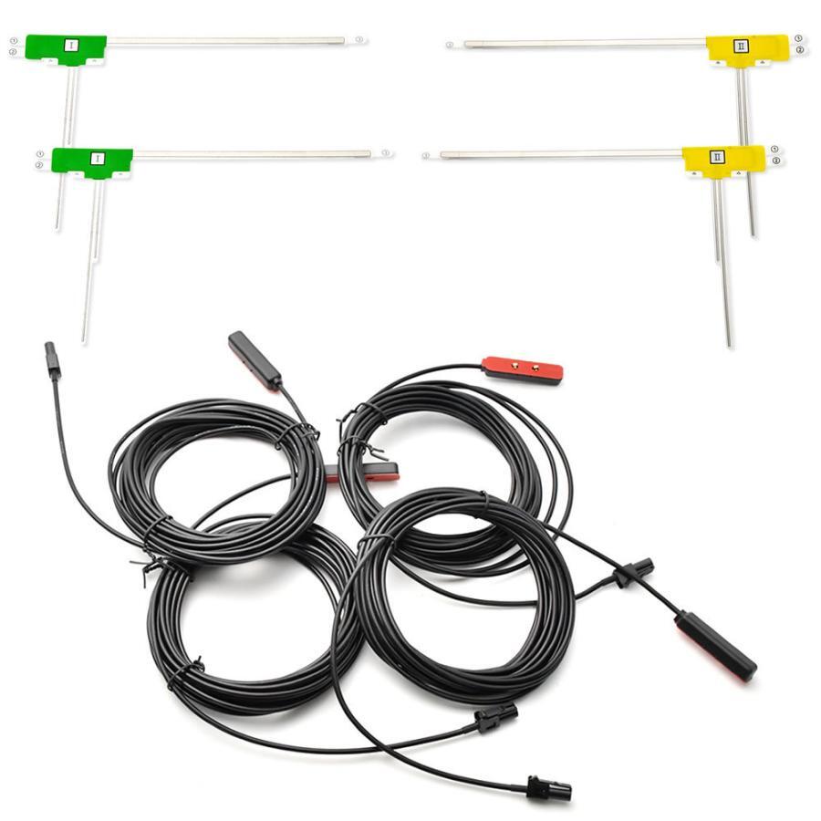 AVIC-CZ700 サイバーナビ パイオニア カーナビ L型 フィルムアンテナ左右各2枚+アンテナケーブル HF201 4本セット 地デジ拍卖