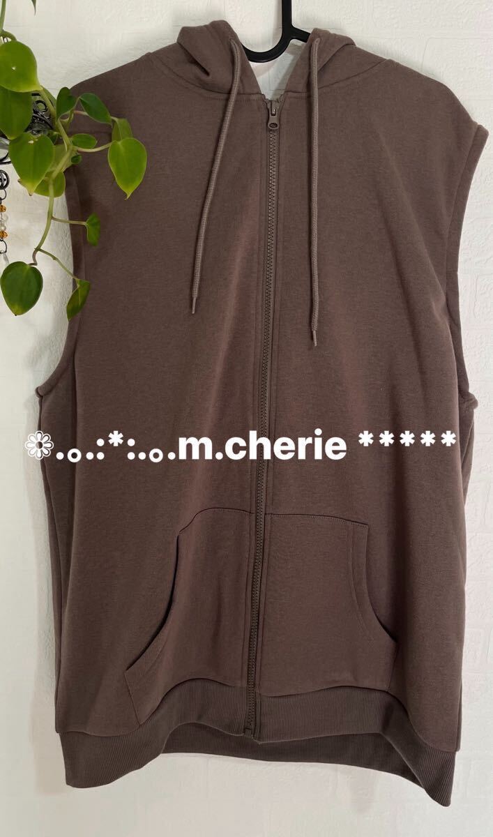 秋冬 裏起毛パーカーロングベスト 男女拍卖