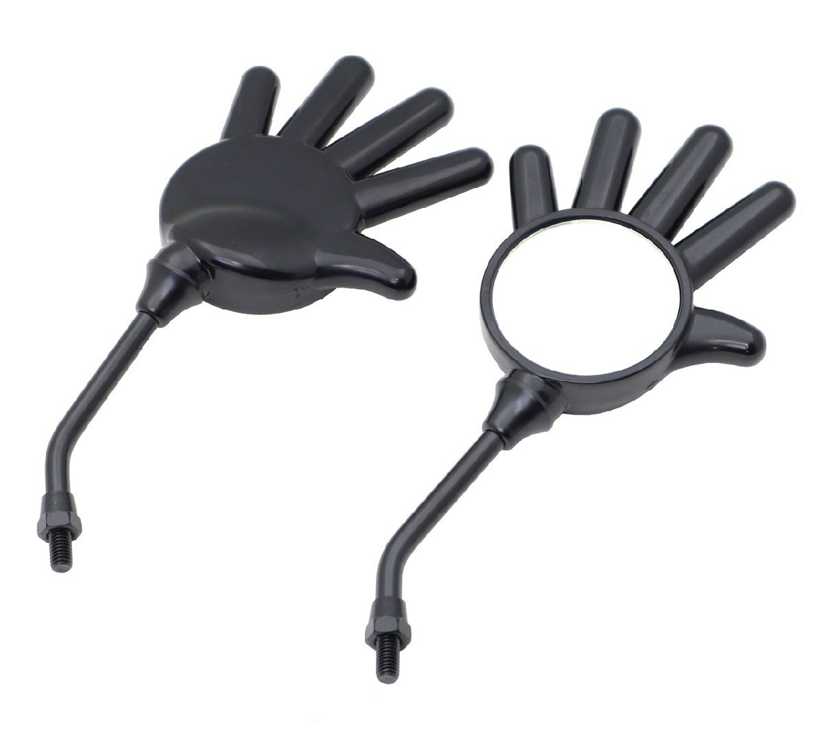 ジャンケンミニミラー パー 左右セット ブラック 黒 8mm 正ねじ カブ アウトスタンディング拍卖