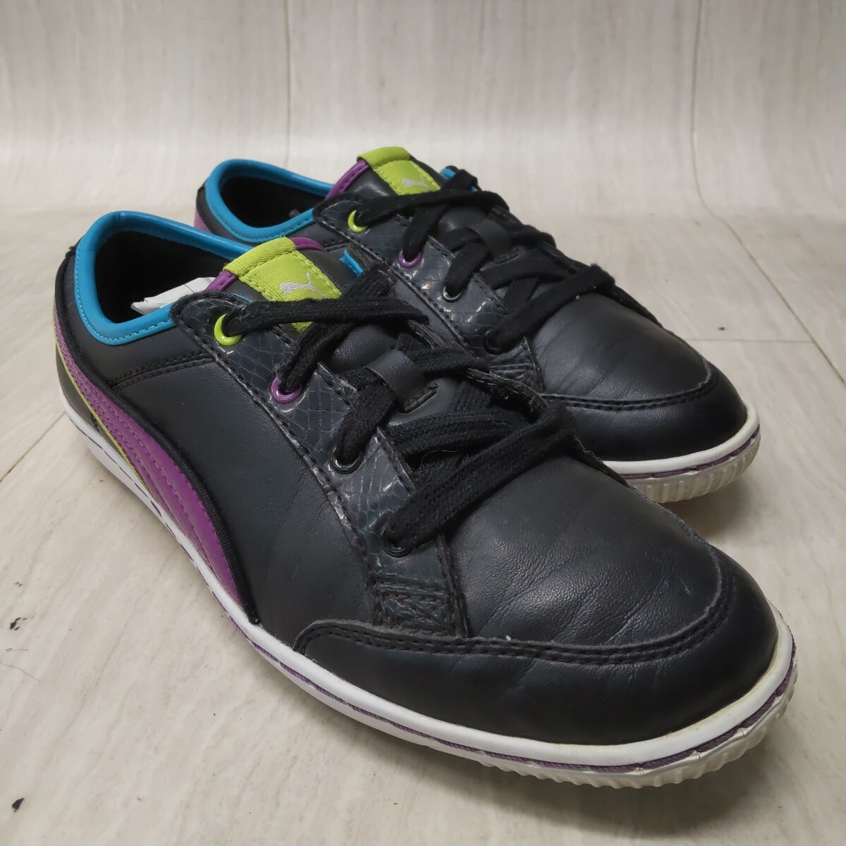 M321 FN-251010-679 PUMA プーマ ローカットスニーカー カジュアルスニーカー レザー ブラック系 レディース 24cm拍卖