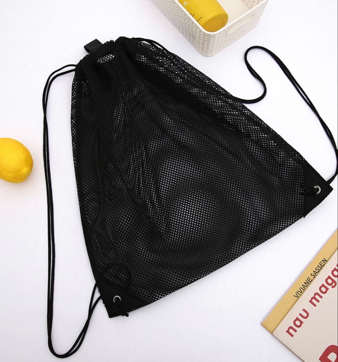 【ブラック】メッシュナップザック★y2Kスケーター風リュック★プール・スポーツ・普段使いに◎拍卖