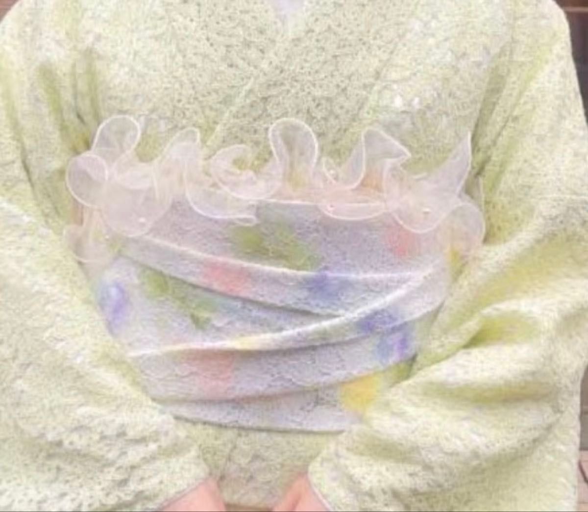 【白レース×パール風】帯揚げ★浴衣・振袖・袴に◎成人式や花火大会に映える上品和装アイテム拍卖