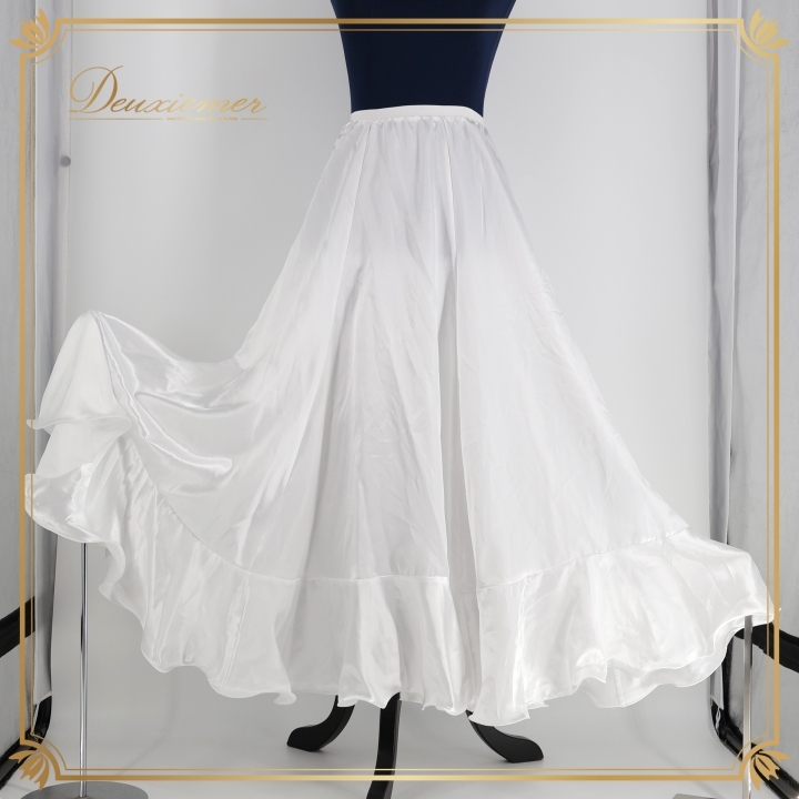 フラメンコ 衣装 ファルダ ホワイト系 イチオク ペチコート スカート 白 無地 シンプル 爽やか 明るい 重ね着 軽い ふんわり ダンス衣装拍卖