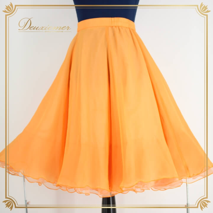 社交ダンス 衣装 スタンダード スカート レッスンウェア レディース オールシーズン Bright Proceed ブライトプロシード オレンジ系 無地拍卖