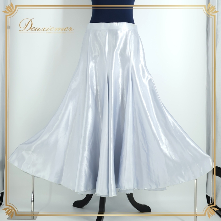 社交ダンス 衣装 スカート 白樺ドレス シルバー系 無地 シンプル 光沢 高級感 レッスン 練習 華やか パーティー かわいい 銀 ダンス衣装拍卖