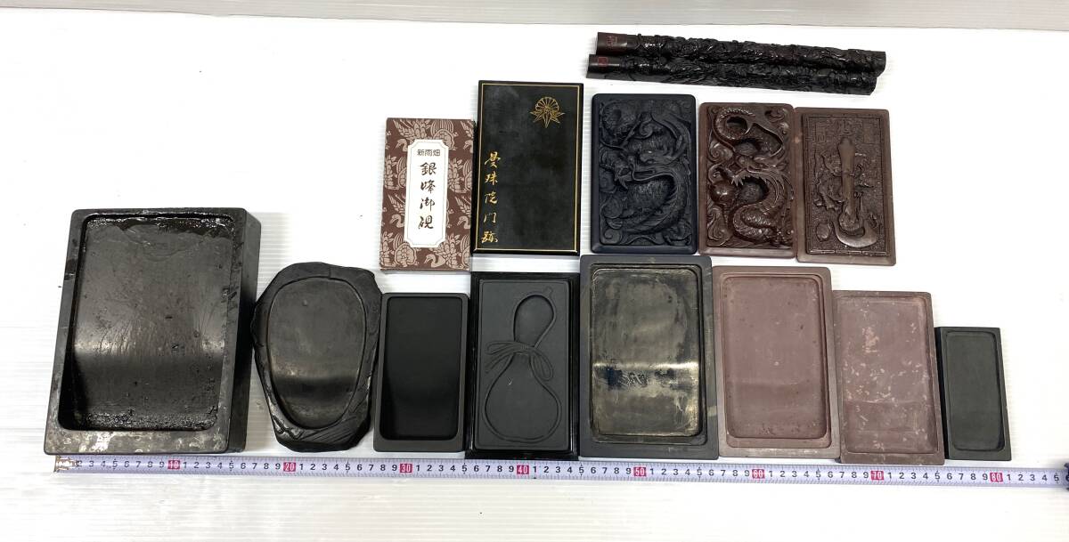 TM/ 未使用・使用済み含む 硯・文鎮 まとめ 硯8丁・文鎮2棹 / 書道 書道具 1029-3拍卖