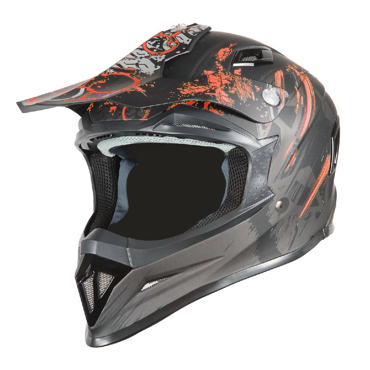 オフロードヘルメット グラフィックマットレッド フルフェイス ヘルメット フリーサイズ 57-60cm SG規格 PSCマーク拍卖