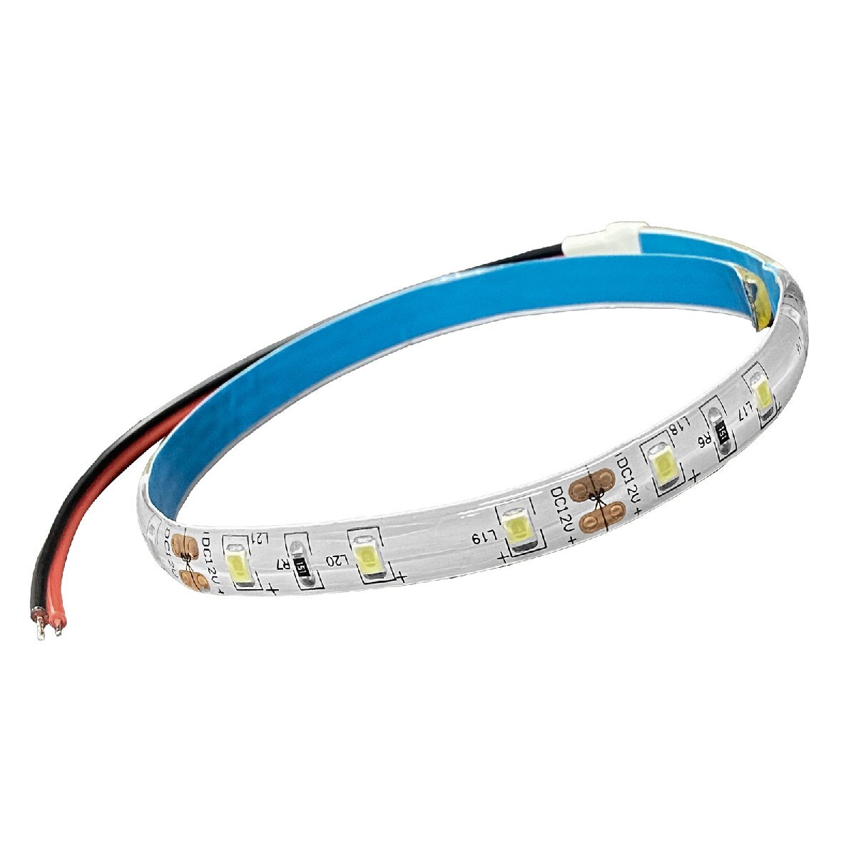 LEDテープ 30cm ブルー 青 12V イルミネーション 防水 自動車・バイクに 両面テープ 正面発光 カット可能 バイクパーツセンター拍卖