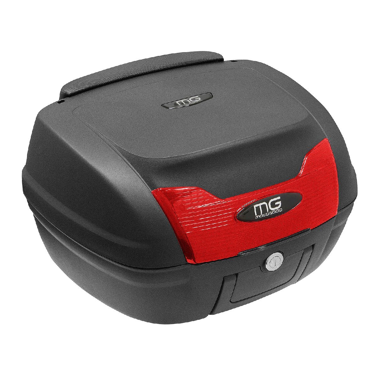 バイク用トップケース 持運びに便利な取っ手付 リアボックス 40L バックレスト付 赤リフレクター 背もたれ バイクパーツセンター拍卖