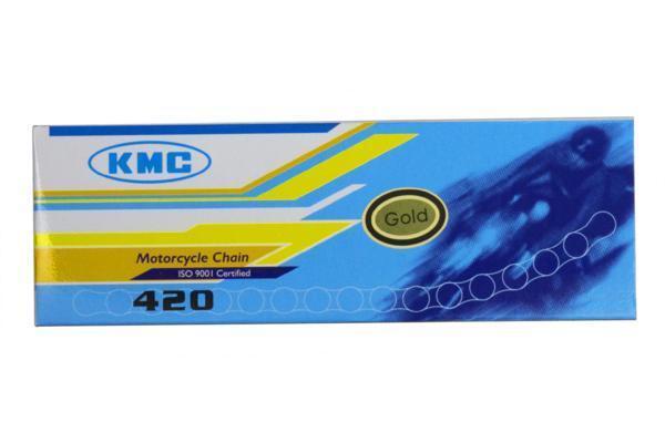 KMC バイク用ゴールドチェーン KSR110 エイプ50 NSR50 420-110 リンク数:110 ノンシール・クリップ式 バイクパーツセンター拍卖