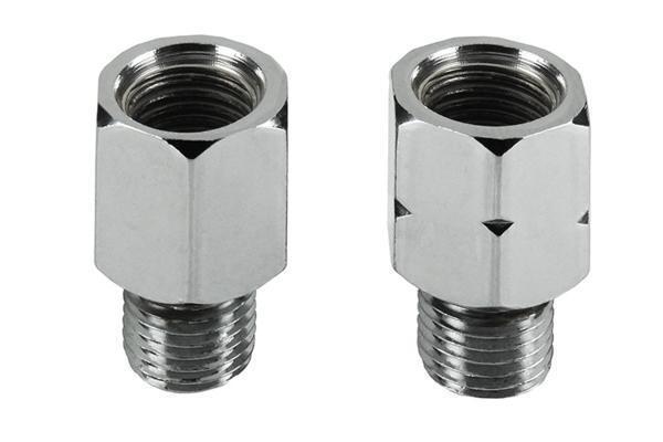 ミラー変換アダプター 逆ネジ 10mm 左右セット メッキ 新品 バイクパーツセンター拍卖