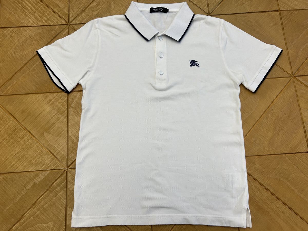 ★バーバリーブラックレーベル BURBERRY BLACK LABEL メンズ半袖ポロシャツ 白★サイズ1(S)★三陽商会★拍卖