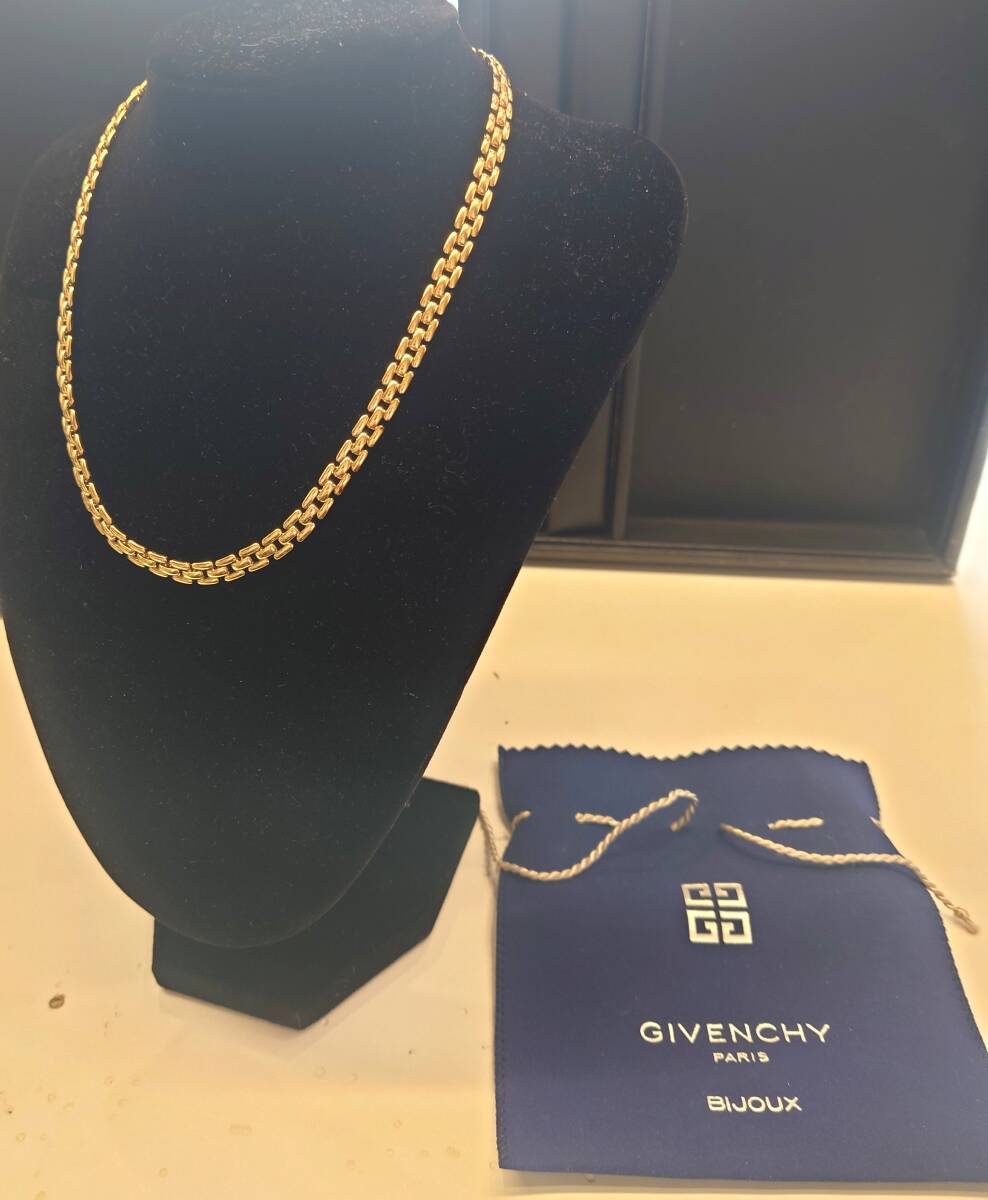 【美品】 ジバンシー GIVENCHY ゴールドメッキ 喜平 チェーンネックレス ネックレス 約40.0cm レディース メンズ拍卖