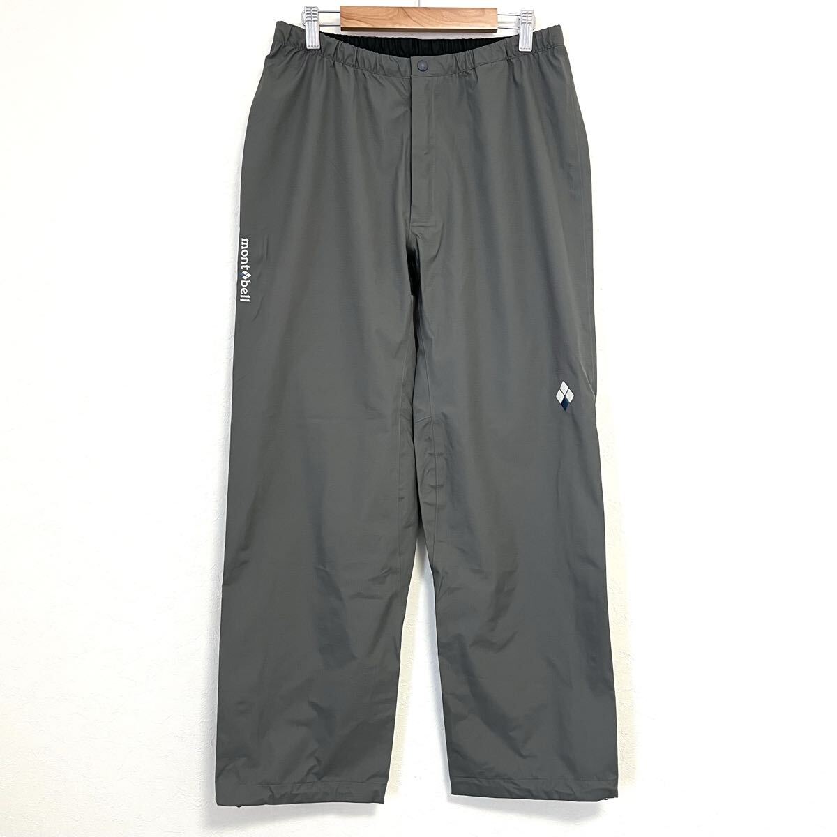 W377【mont-bell】モンベル レイン トレッカー パンツ イージー 裾ジップ ナイロン 防水 アウトドア キャンプ グレー メンズ サイズS/mm拍卖