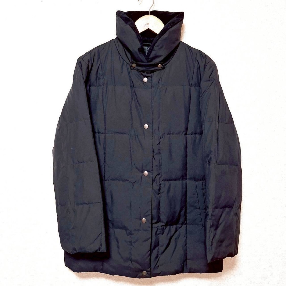 W399【SANYO COAT】サンヨーコート ダウンジャケット アウター 三陽商会 高級 上質 フェザー 防寒 無地 ブラック レディース 9(M相当) /ee 拍卖