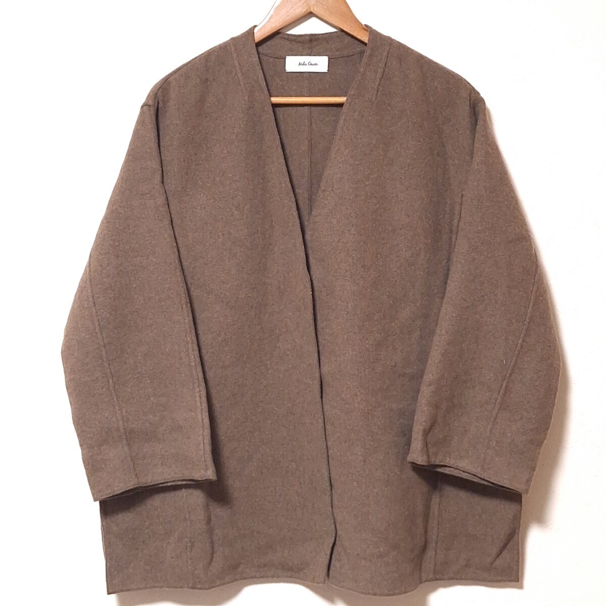 W73【Mila Owen】ミラオーウェン コーディガン カーディガン コート 羽織り ゆったり ブラウン レディース サイズF(フリーサイズ)/QQ拍卖