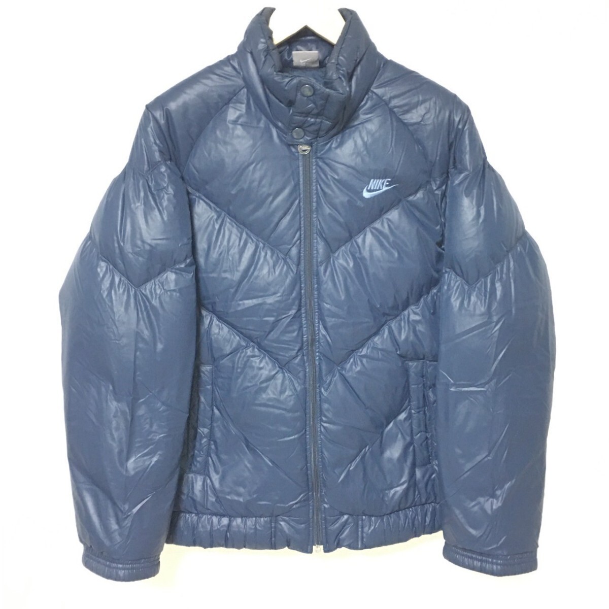 W544【NIKE】ナイキ ダウンジャケットフェザー アウター ブルゾン ネイビー メンズ サイズ L/fa拍卖
