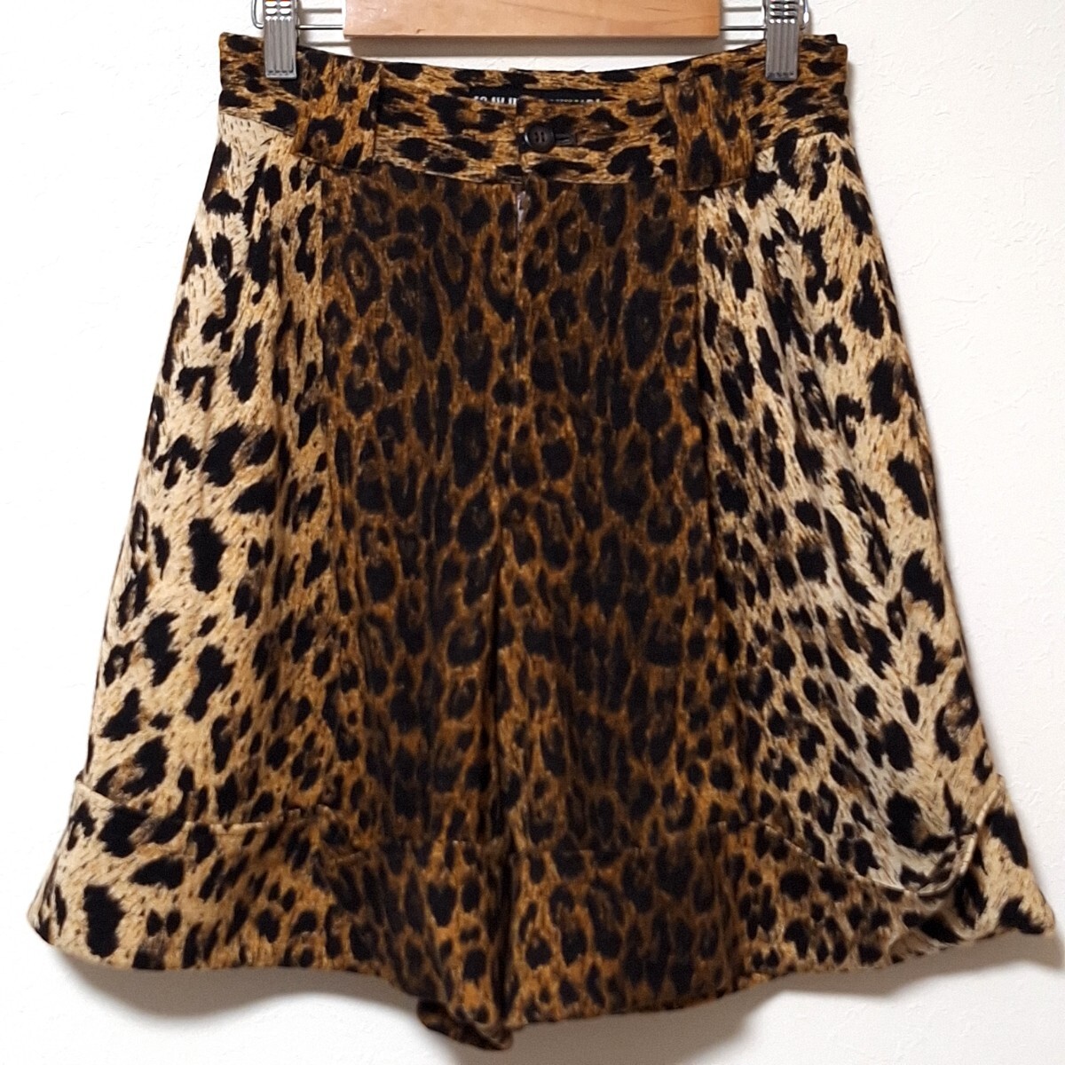 W446【49 AV JUNKO SHIMADA】フォーティーナインアベニュージュンコシマダ ショートパンツ キュロット レオパード柄 サイズ7(S相当)/QQ拍卖