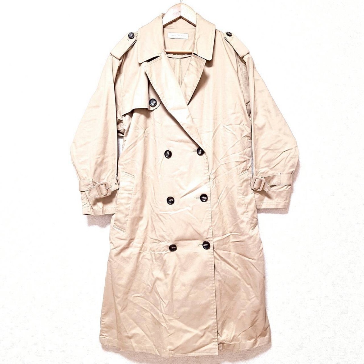 W686【SENSE OF PLACE】センス オブ プレイス トレンチコート アーバンリサーチ アウター ビッグサイズ ベージュ レディース FREE/ee拍卖
