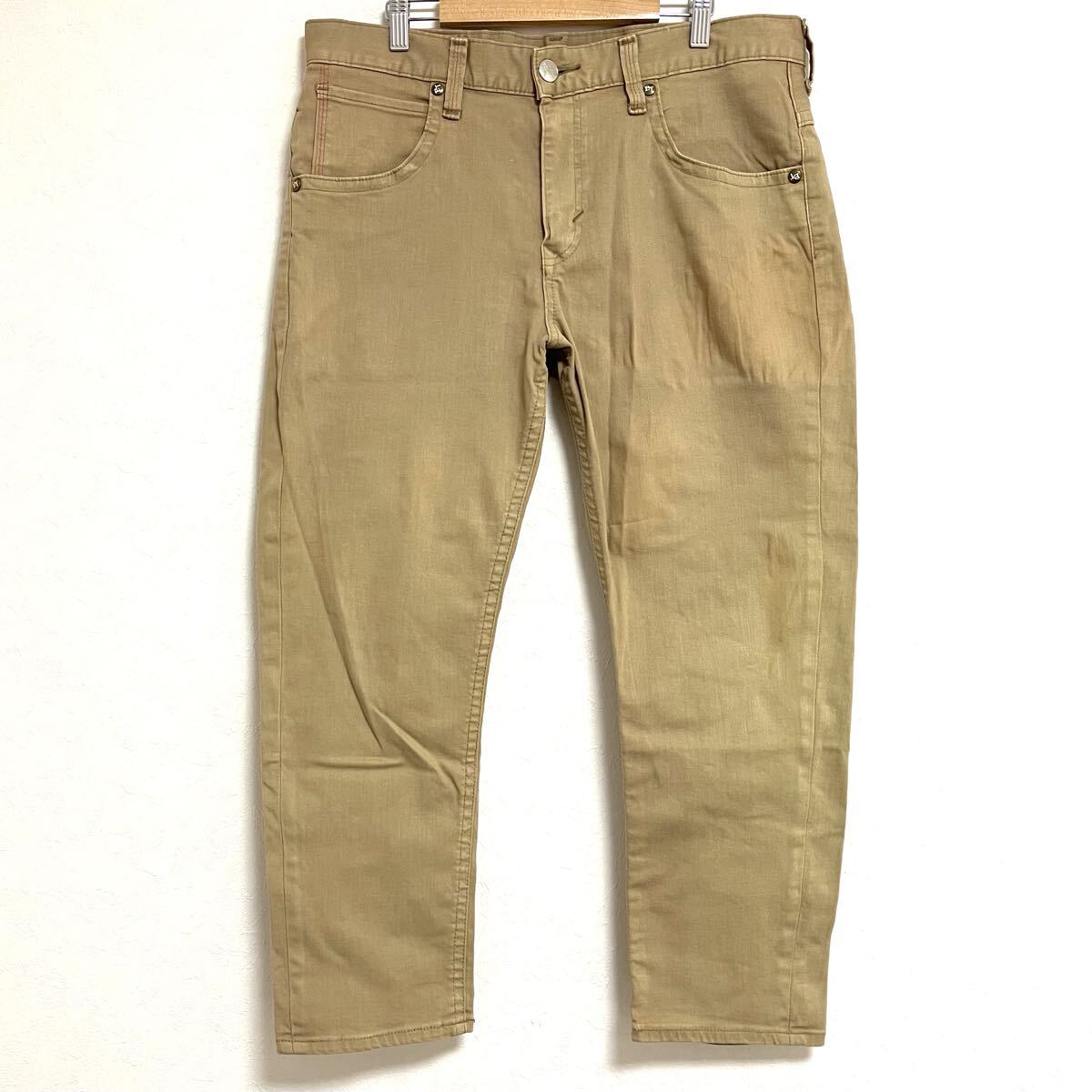 W728【EDWIN】エドウィン BLUE TRIP EB005 ストレッチ デニム パンツ ボトムス アンクル丈 アメカジ 日本製 ベージュ メンズ W34(L位)/mm拍卖