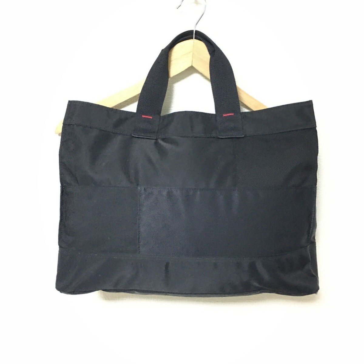 W916【PORTER】ポーター トートバッグ NETWORK スクエア ナイロン 吉田カバン A4 スナップ デイリーユース ユニセックス ブラック /fa拍卖