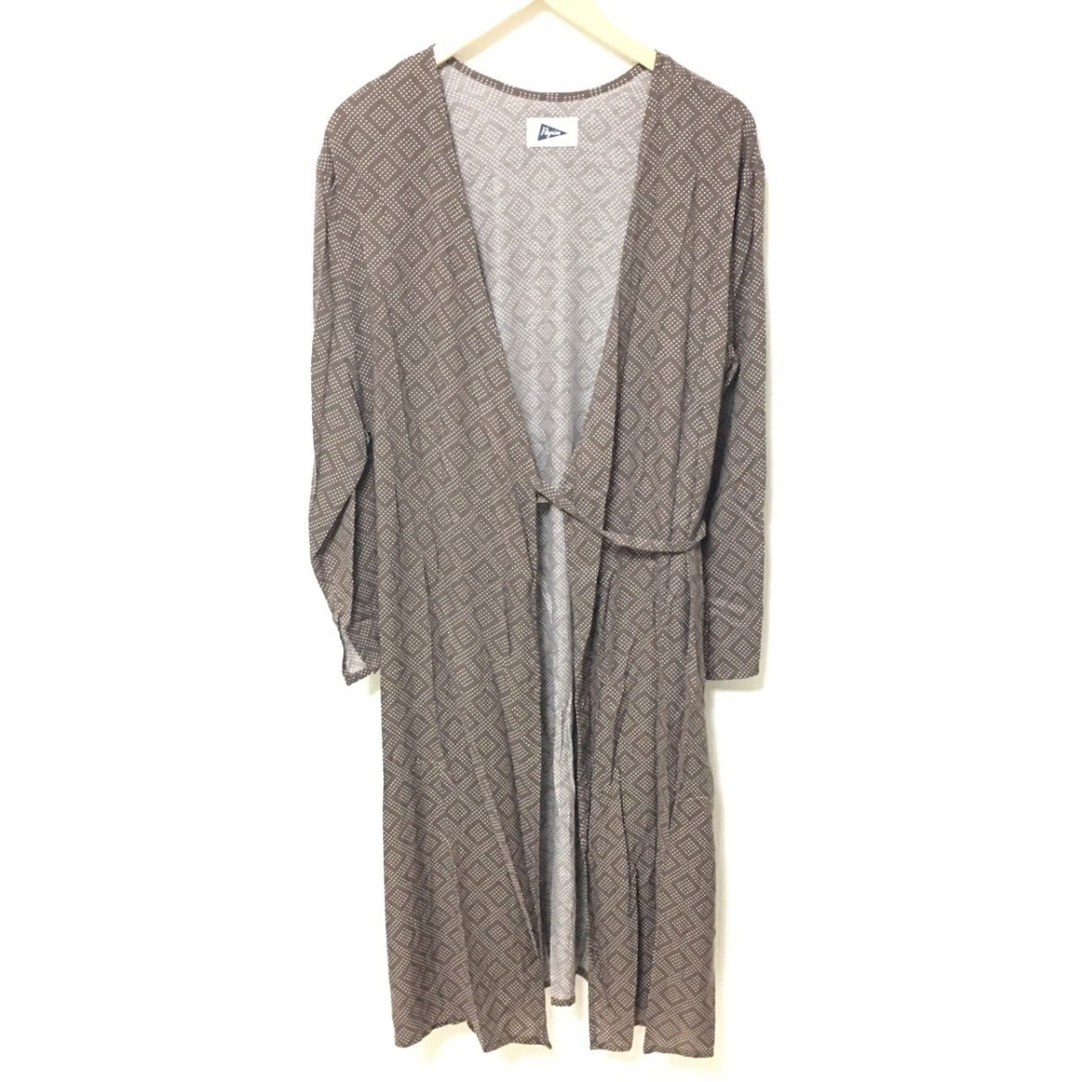 W924【Pilgrim SURF+ SUPPLY】ピルグリム サーフ サプライ ロング カーディガン ドット コットン シルク ブラウン レディース サイズ S /fa拍卖