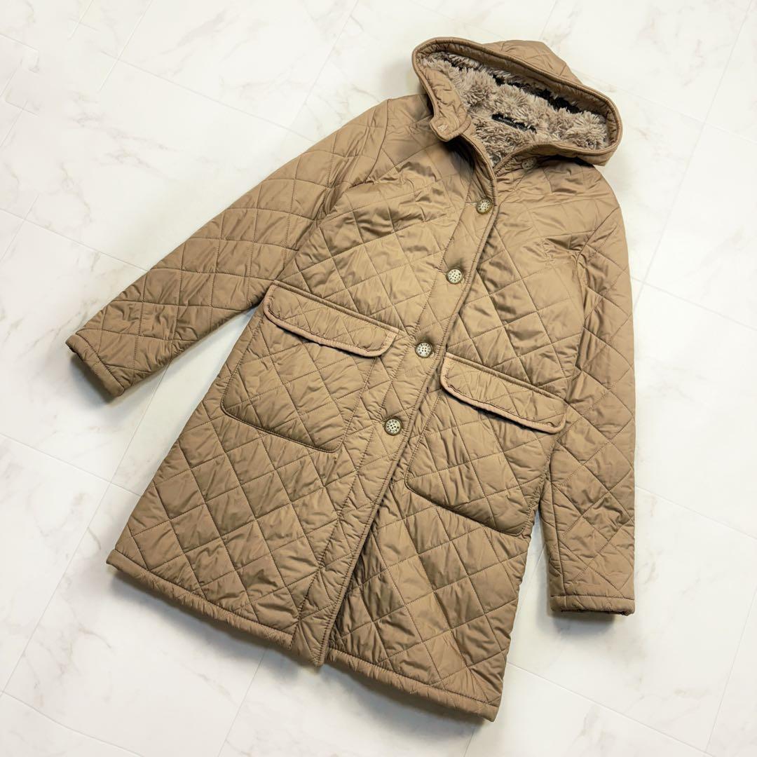 マッキントッシュ キルティング ボア フード コート ベージュ 36 英国製拍卖