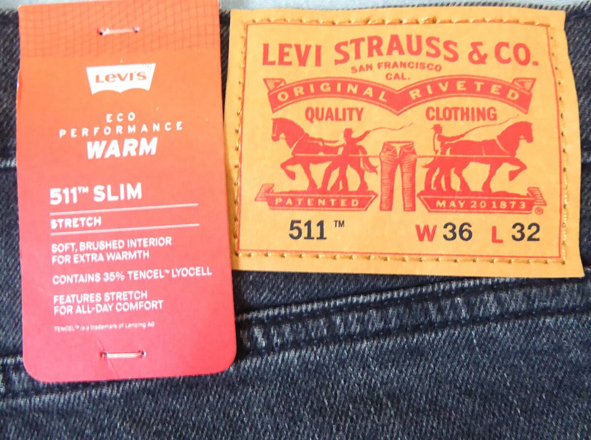 Levis リーバイス 511 WARM 微起毛 保温 防寒 スリム ストレッチ ジーンズ W36-L32拍卖