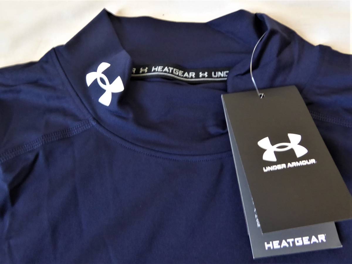 UNDER ARMOUR アンダーアーマー HEATGEAR ハイネック長袖コンプレッションシャツ XL 紺拍卖